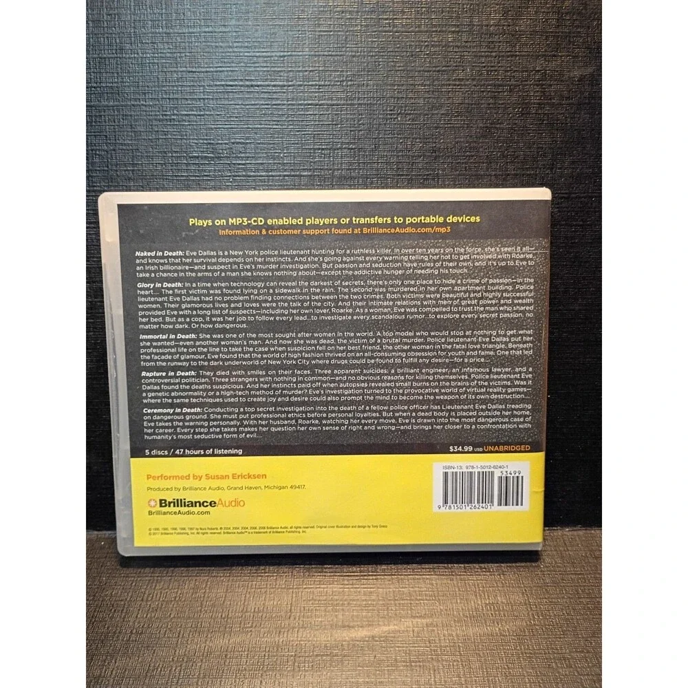 In Death Collection Books 6-10 J.D. Robb Mp3 CD Audiobook Unabridged Brilliance - Picture 2 of 2